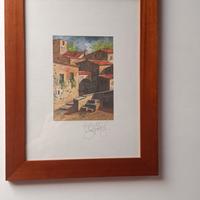 Serigrafia "paesaggio case"