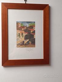 Serigrafia "paesaggio case"