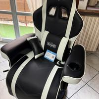 Poltrona per gamer SMAX bianco nero Grande