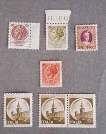 Francobolli Castelli Italia e Turrita + Bollo 200