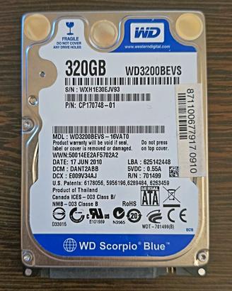 Hard Disk 2.5" WD Scorpio Blue 320GB SATA