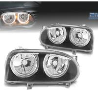 FARI VOLKSWAGEN VW GOLF 3 ANGEL EYES FONDO NERO H7