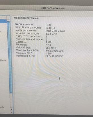 IMac Polycarbonate 2006 per parti di ricambio