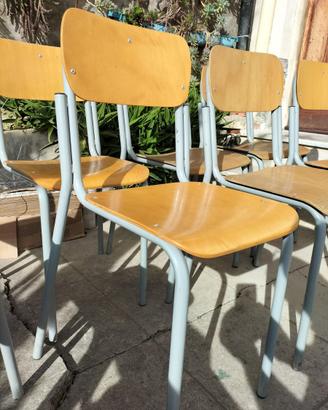 Lotto Sedie Scolastiche Vintage - Stile Industrial