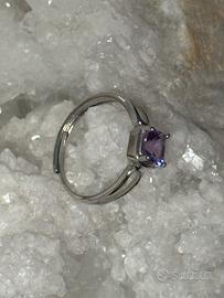 Anello Ametista in argento 925s Regolabile