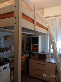 Letto soppalco bianco