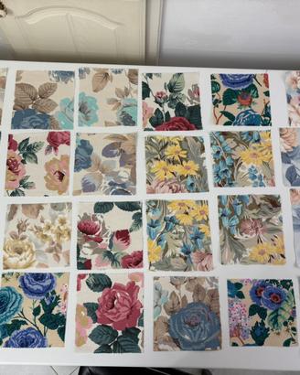 Set 24 quadrati tessuto  lino nuovi coprivasetti