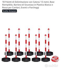 10 Paletti di Delimitazione con Catena