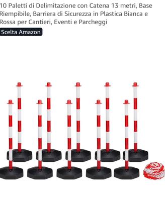 10 Paletti di Delimitazione con Catena