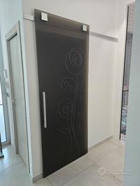 Porta in vetro con binario minimal
