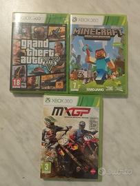 Lotto 3 Giochi Xbox 360 - GTA V, Minecraft, MXGP