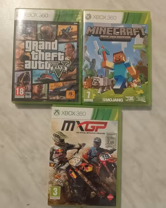 Lotto 3 Giochi Xbox 360 - GTA V, Minecraft, MXGP