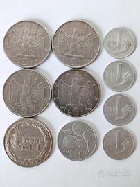 Lotto 10 Monete 1 Lira-Regno Italia e Repubblica