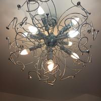 lampadario moderno argento 