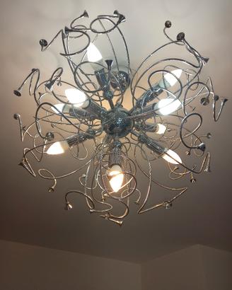 lampadario moderno argento 