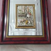 Quadro con cornice in legno e riquadro interno in 