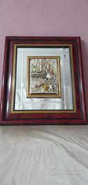 Quadro con cornice in legno e riquadro interno in 