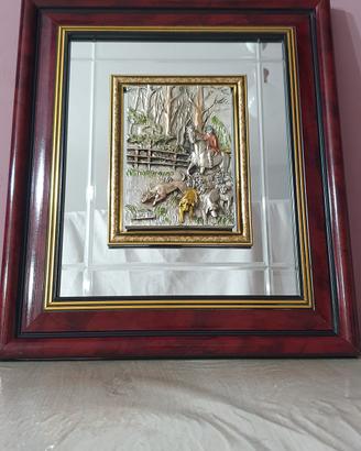 Quadro con cornice in legno e riquadro interno in 