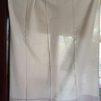 Tenda in lino ricamato senza fettuccia