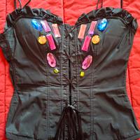Top corsetto con decorazioni