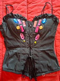 Top corsetto con decorazioni