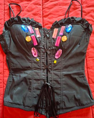 Top corsetto con decorazioni
