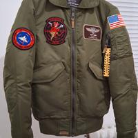 Giacca TOP GUN in Nylon - Verde Militare -Maverick