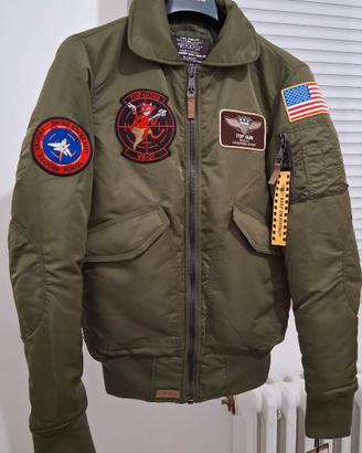 Giacca TOP GUN in Nylon - Verde Militare -Maverick