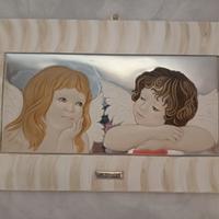 Quadro laccato argento linea Angeli