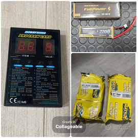 Lotto batteria 2s 2200, treno gomme e program card