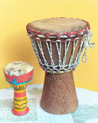 Bongo Bonghi djembe legno terracotta musica vintag
