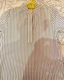 Camicia a righe bottone dorato