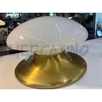 APPLIQUE VINTAGE CAMPANA VETRO BIANCO BASE METALLO