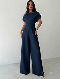 Tuta intera donna blu navy elegante nuova