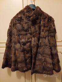 Pelliccia/giacca double face petit gris/tessuto 