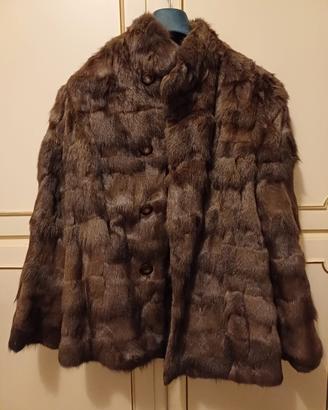 Pelliccia/giacca double face petit gris/tessuto 