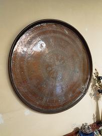 Piatto d’arredamento in rame antiquariato