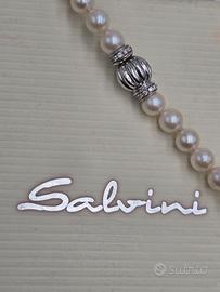 COLLANA SALVINI ORO DIAMANTI PERLE