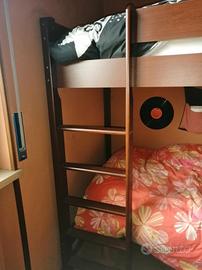letto singolo a soppalco 