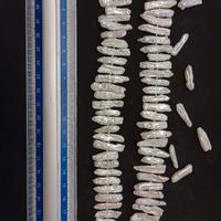 Perle Biwa acqua dolce, 2 fili da 20 cm, 56 g tota