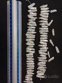 Perle Biwa acqua dolce, 2 fili da 20 cm, 56 g tota