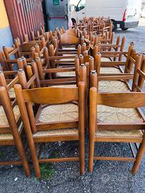 Sedie Rustiche in Legno e Paglia