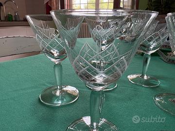 Bicchieri in cristallo, lavorati