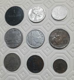 lotto 9 monete, regno, stato pontificio  ,repubbli