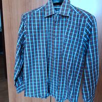 Camicia manica lunga quadretti rossi e blu