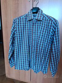 Camicia manica lunga quadretti rossi e blu
