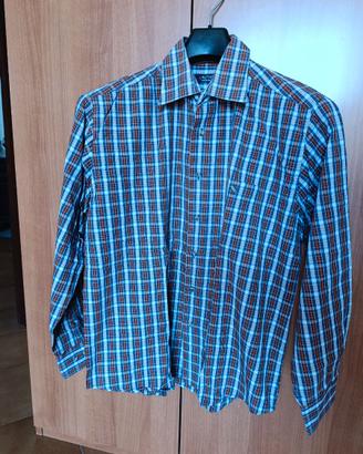 Camicia manica lunga quadretti rossi e blu