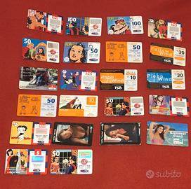 Schede ricarica cellulare usate anni '90