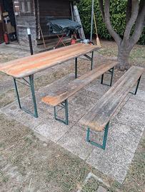 set tavolo+panche stile sagra