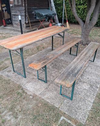 set tavolo+panche stile sagra